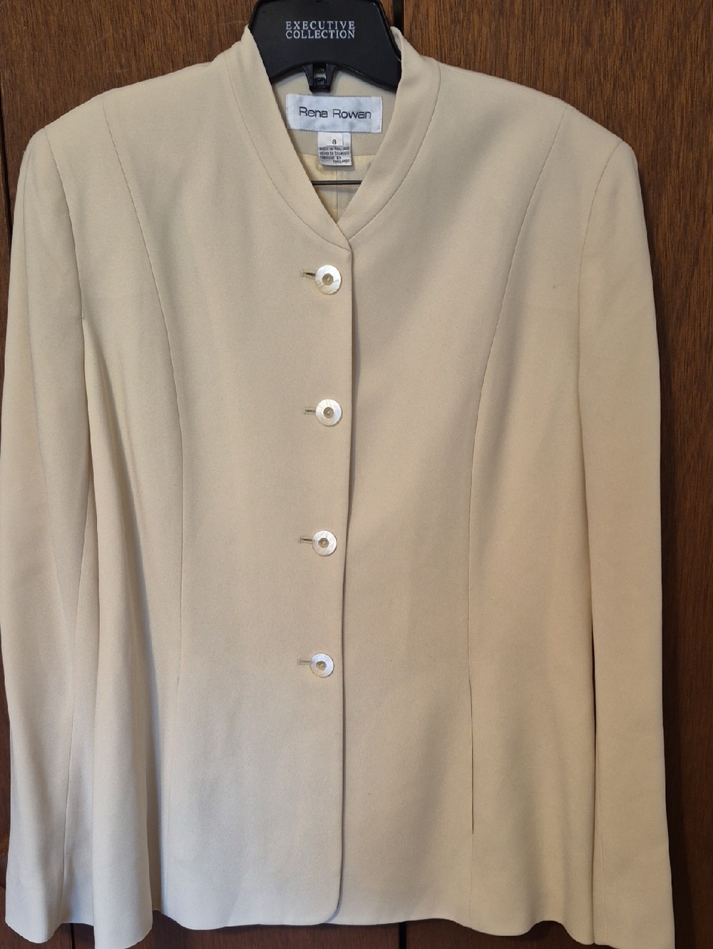 Rena Rowan Womens Soft Butter Cream Business Suit Jacket Sz 8